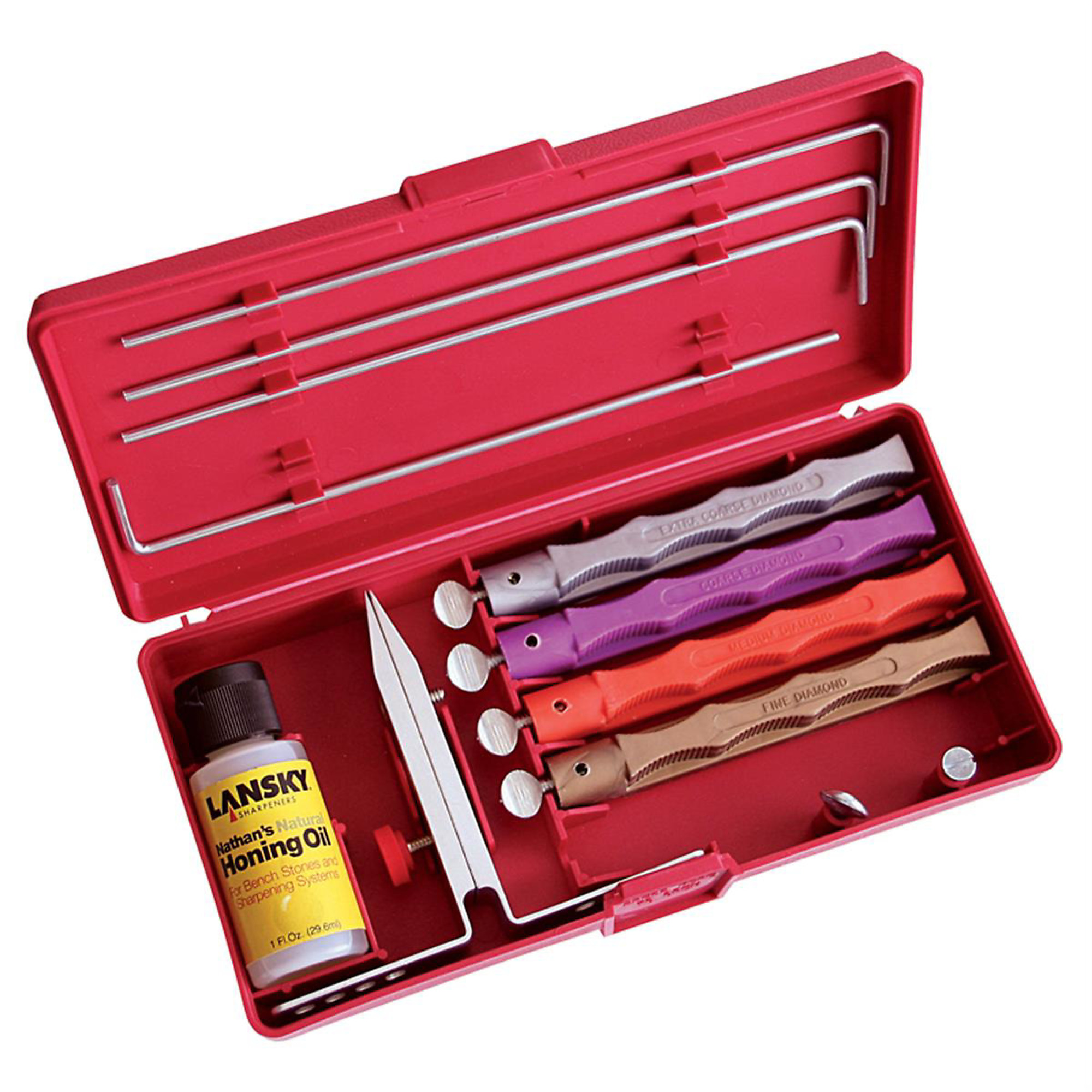 Lansky Sharpeners Diamond Deluxe Knife Sharpener Kit — 4-Stone, Multi-Angle, Model# LANLKDMD